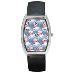 Christmas Snowman Barrel Style Metal Watch by Vaneshart