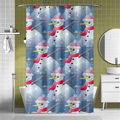 Christmas Snowman Shower Curtain 48  X 72  (small)  by Vaneshart