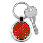 Christmas Paper Star Texture Key Chain (Round) Front