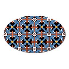 Pattern Weave Background Blue Red Black Oval Magnet