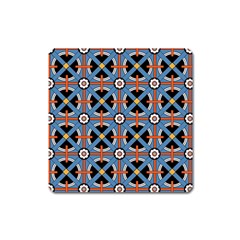 Pattern Weave Background Blue Red Black Square Magnet