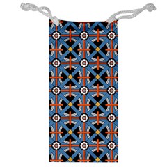 Pattern Weave Background Blue Red Black Jewelry Bag