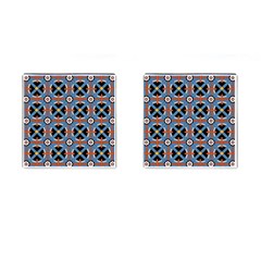 Pattern Weave Background Blue Red Black Cufflinks (Square)