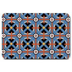 Pattern Weave Background Blue Red Black Large Doormat 