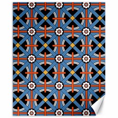 Pattern Weave Background Blue Red Black Canvas 11  x 14 