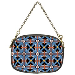 Pattern Weave Background Blue Red Black Chain Purse (One Side)