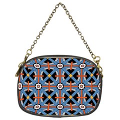 Pattern Weave Background Blue Red Black Chain Purse (Two Sides)