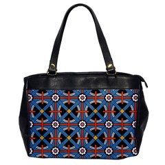 Pattern Weave Background Blue Red Black Oversize Office Handbag