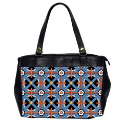 Pattern Weave Background Blue Red Black Oversize Office Handbag (2 Sides)