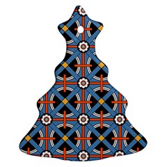 Pattern Weave Background Blue Red Black Ornament (Christmas Tree) 