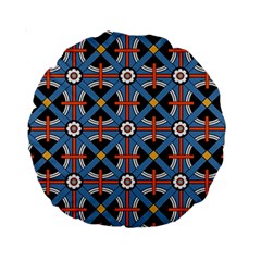 Pattern Weave Background Blue Red Black Standard 15  Premium Round Cushions