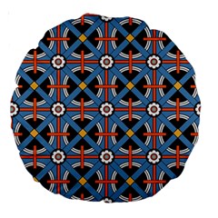 Pattern Weave Background Blue Red Black Large 18  Premium Round Cushions