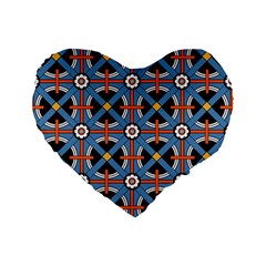 Pattern Weave Background Blue Red Black Standard 16  Premium Heart Shape Cushions