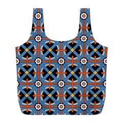 Pattern Weave Background Blue Red Black Full Print Recycle Bag (L)