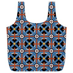 Pattern Weave Background Blue Red Black Full Print Recycle Bag (XL)