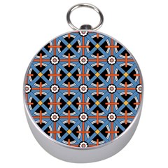 Pattern Weave Background Blue Red Black Silver Compasses