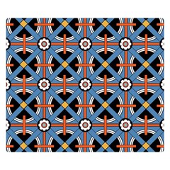 Pattern Weave Background Blue Red Black Double Sided Flano Blanket (Small) 