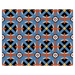 Pattern Weave Background Blue Red Black Double Sided Flano Blanket (Medium) 