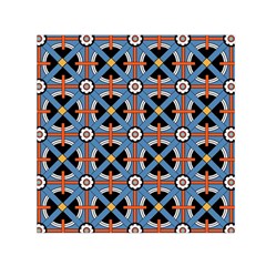 Pattern Weave Background Blue Red Black Small Satin Scarf (Square)