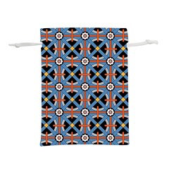 Pattern Weave Background Blue Red Black Lightweight Drawstring Pouch (M)