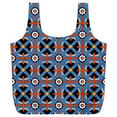 Pattern Weave Background Blue Red Black Full Print Recycle Bag (XXL)