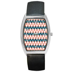 Abstract Seamless Pattern Graphic Lines Vintage Background Grunge Diamond Square Barrel Style Metal Watch by Vaneshart