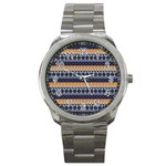 Abstract Seamless,pattern Graphic Lines Vintage Background Grunge Diamond Square Sport Metal Watch Front