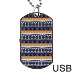 Abstract Seamless,pattern Graphic Lines Vintage Background Grunge Diamond Square Dog Tag Usb Flash (one Side) by Vaneshart