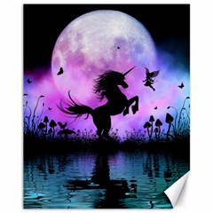 Wonderful Unicorn With Fairy In The Night Canvas 11  X 14  by FantasyWorld7