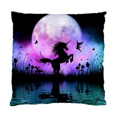 Wonderful Unicorn With Fairy In The Night Standard Cushion Case (one Side) by FantasyWorld7