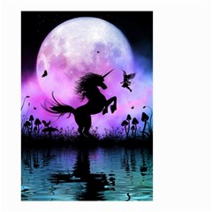 Wonderful Unicorn With Fairy In The Night Small Garden Flag (two Sides) by FantasyWorld7