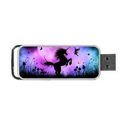 Wonderful Unicorn With Fairy In The Night Portable Usb Flash (one Side) by FantasyWorld7