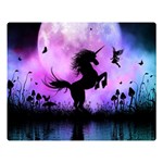 Wonderful Unicorn With Fairy In The Night Double Sided Flano Blanket (Large) 