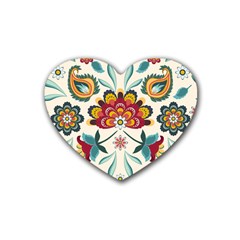 Baatik Print  Rubber Coaster (heart) 