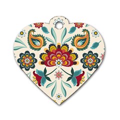 Baatik Print  Dog Tag Heart (two Sides) by designsbymallika