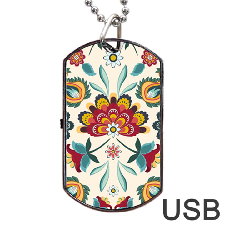 Baatik Print  Dog Tag USB Flash (One Side)