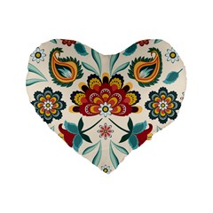 Baatik Print  Standard 16  Premium Heart Shape Cushions