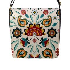 Baatik Print  Flap Closure Messenger Bag (l) by designsbymallika