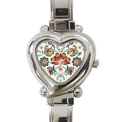 Baatik Print  Heart Italian Charm Watch