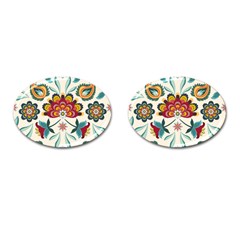 Baatik Print  Cufflinks (oval)