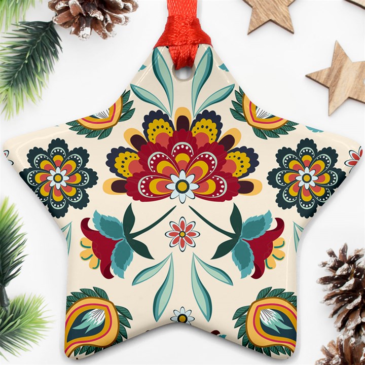 Baatik Print  Star Ornament (Two Sides)