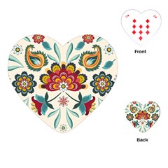 Baatik Print  Playing Cards Single Design (heart) by designsbymallika