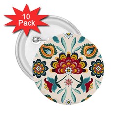 Baatik Print  2 25  Buttons (10 Pack) 