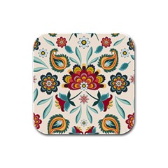 Baatik Print  Rubber Square Coaster (4 Pack) 