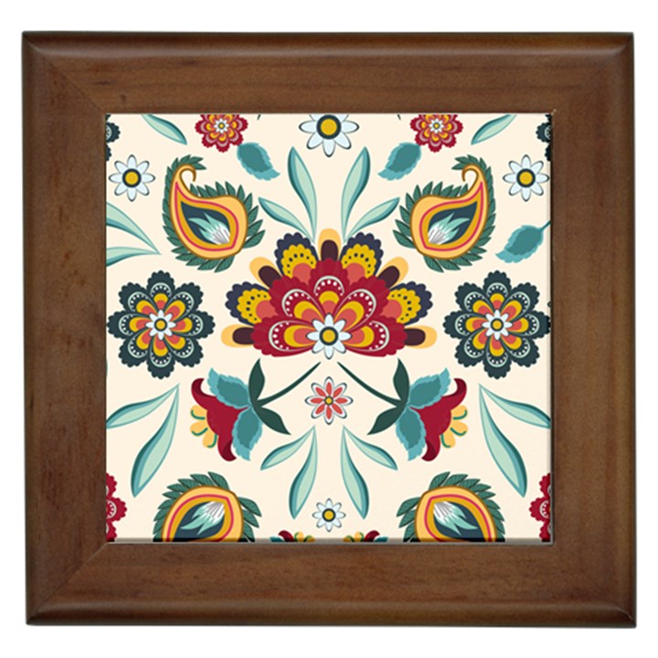 Baatik Print  Framed Tile