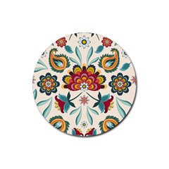 Baatik Print  Rubber Round Coaster (4 Pack) 