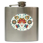 Baatik Print  Hip Flask (6 oz) Front