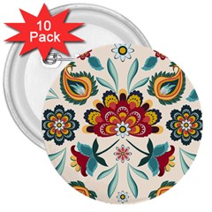 Baatik Print  3  Buttons (10 Pack) 