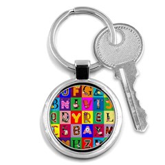 Alphabet Pattern Key Chain (round) by designsbymallika