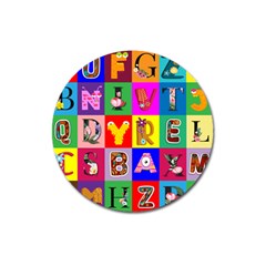 Alphabet Pattern Magnet 3  (round) by designsbymallika